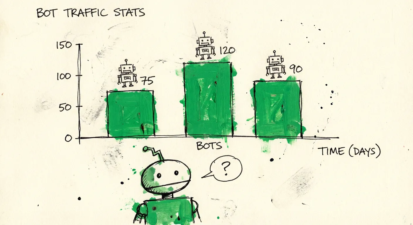 Data visualization showing bot vs human traffic statistics
