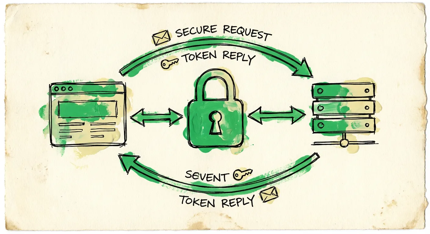 Security diagram showing CSRF token flow