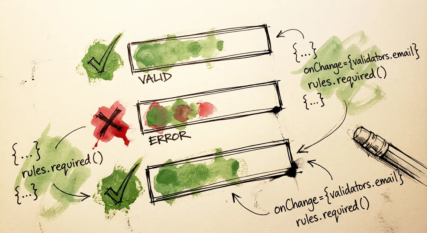 TanStack Form code with validation schema and spam protection layers